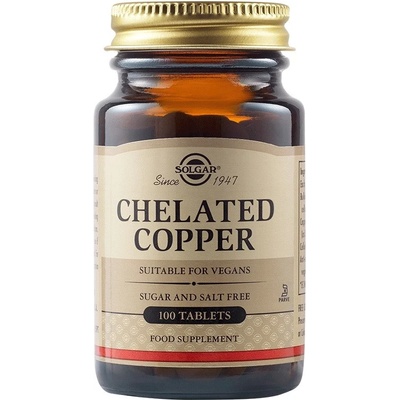 Solgar Chelated Copper, 2.5 mg, 100 таблетки, Solgar