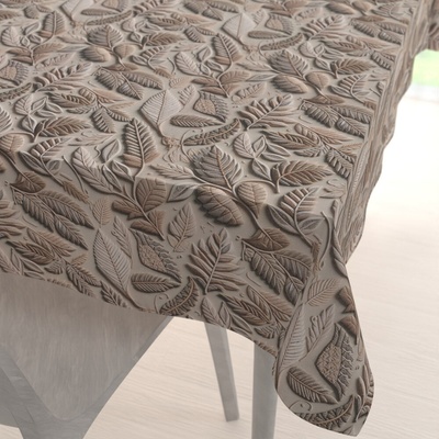 Biante obdĺžnikový obrus Terra TRA-004 3D listy na zelenosivom 80x120 cm