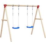 vidaXL Детски люлки с въжета, 2 бр, сини, 38x16 см, полиетилен (92306)