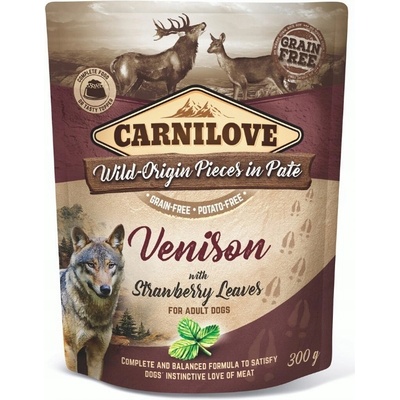 Carnilove Zvěřina s Listy Jahody 12 x 300 g
