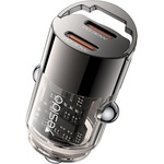YESIDO Мини зарядно за кола - Yesido Mini Car Charger (Y69) - Dual Type-C, PD30W, алуминий, fast charge - Черно