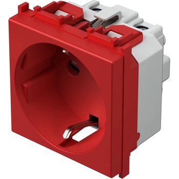 TEM Контакт шуко 2P+E 16A 2M, цвят Червен, Modul - VM10RD (VM10RD)