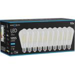 Mexen Vintis 10x LED филаментна крушка E27, ST64, 8W, Студена - 6500K, 1055 lm, прозрачна (L152-E27-0865-00x10)