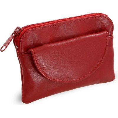 Červená kožená se zipovou a klopnovou kapsičkou 619 0365 31