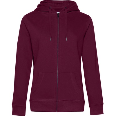 B&C mikina QUEEN Zipped Hood s kapucí a zipem dámská Třešeňová tmavá