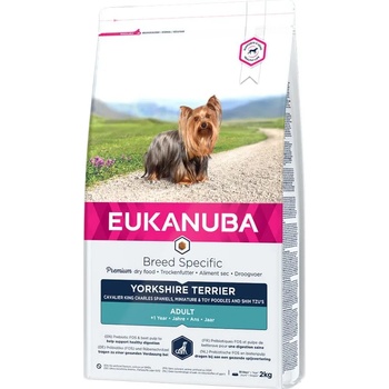 EUKANUBA Adult Breed Specific Yorkshire Terrier - Пълноценна суха храна за израснали кучета от порода Йоркшир Териер с пилешко и пуешко месо, 2 кг