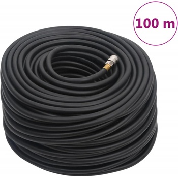 vidaXL Хибриден маркуч за въздух черен 0, 6" 100 м гума и PVC (154501)