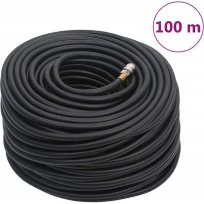 vidaXL Хибриден маркуч за въздух черен 0, 6" 100 м гума и PVC (154501)