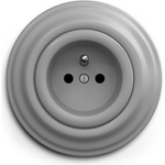 Kliklap - Ретро стенен контакт с рамка, 230 V, сив (KA0052F)