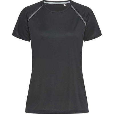 Stedman mesh team raglan st8130 / Дамска спортна риза с реглан - черна l (st8130blol)