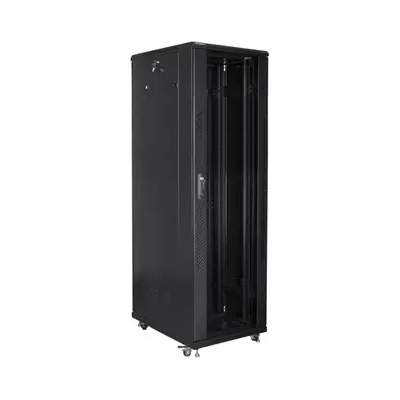 Lanberg Комуникационен шкаф, Lanberg rack cabinet 19" free-standing 42U / 800x800 self-assembly flat pack, black (FF01-8842-12B)