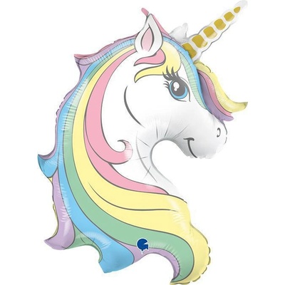 Qualatex Fóliový balónek Jednorožec hlava 39" 98 cm