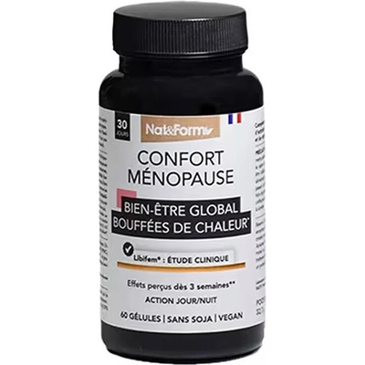 Nat&Form Confort Ménopause - Облекчава симптомите на менопаузата, 600 mg, 60 капсули (028845 (NUTR-CO))