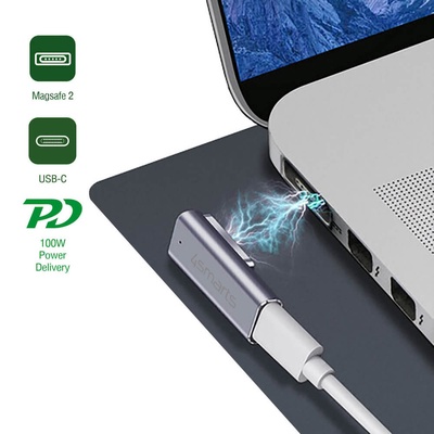 4smarts Преходник от USB-C към MagSafe 2 захранване - 4smarts USB-C PD 100W to MagSafe 2 Adapter (сребрист) (540466)