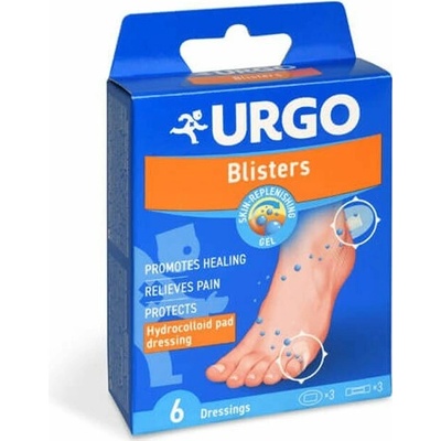 URGO Blisters hydrokoloidná náplasť na pľuzgiere 6 ks