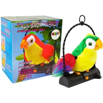LEAN TOYS Papagáj opakujúci slová zelený