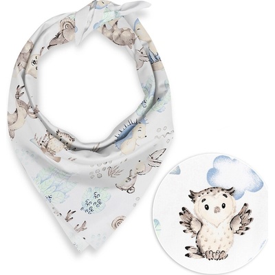 Biante detská šatka Sandra SA-478 Lesné zvieratká v čučoriedkach na bielom