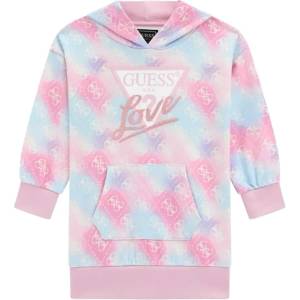 Guess Спортна рокля с качулка и джобове за мини момиче в свежи цветове Guess
