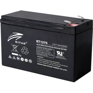Ritar Оловна Батерия RITAR, (RT1270) AGM, 12V, 7Ah, 151/ 65/ 94 mm, Терминал2 (RITAR-RT1270) - zettabytex