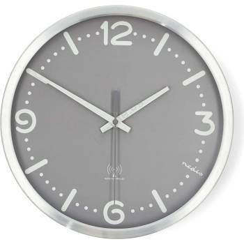 Image 1 of Nedis CLWA7226SS - Стенен часовник Ø 30, 5 см 1xAA матов хром/сив (NE0811)