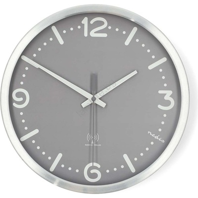 Nedis CLWA7226SS - Стенен часовник Ø 30, 5 см 1xAA матов хром/сив (NE0811)