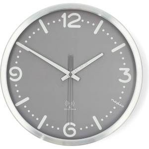 Nedis CLWA7226SS - Стенен часовник Ø 30, 5 см 1xAA матов хром/сив (NE0811)