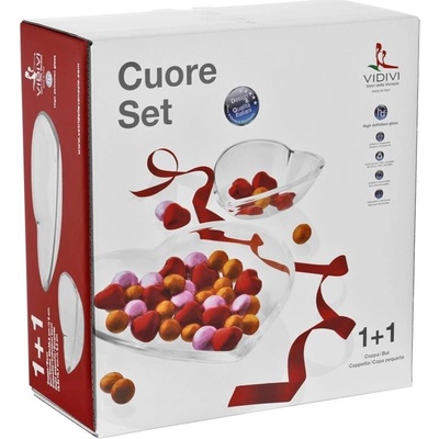 Vetrerie Riunite Vidivi Cuore sada misiek v tvare srdca 1+1 ks