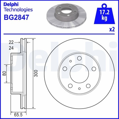 Brzdový kotúč DELPHI BG2847
