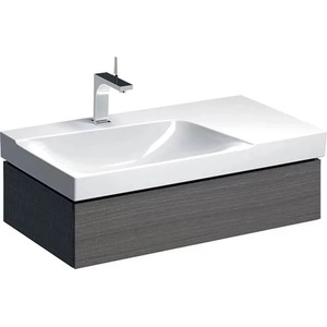 Geberit Долен шкаф за мивка с окачен плот, ляв сифон, Geberit Xeno2 greige, 1 чекмедже, 88 см (500.513.00.1)