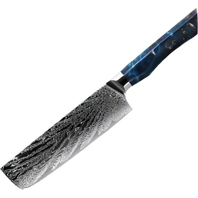 IZMAEL Damaškový kuchynský nôž Seiryuu Nakiri/Modrá 18.1 cm