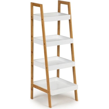 ModernHOME Етажерка 4 рафта МДФ бял естествен бамбук, 98*36*34см (rh1908-08)