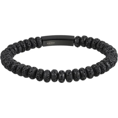 Free Style náramek z chirurgické oceli a lávových korálků BSS972