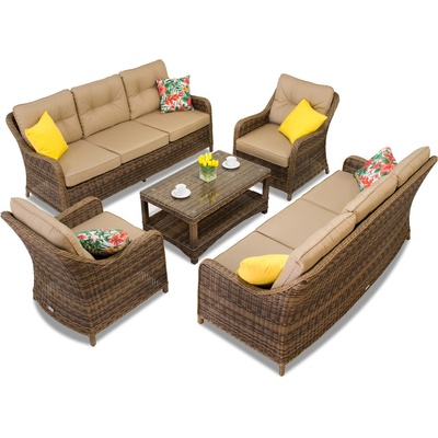 Garden Point Комплект луксозни мебели от ратан Toledo Coffee 8 brown Garden Point (GAP120-10)