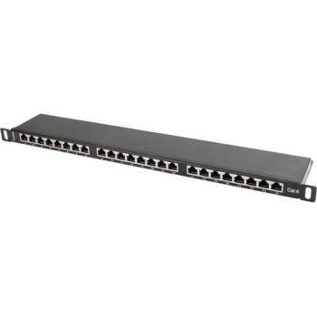 Lanberg patch panel 24 port 0.5U CAT. 6 shielded, black (PPS6-0024-B)
