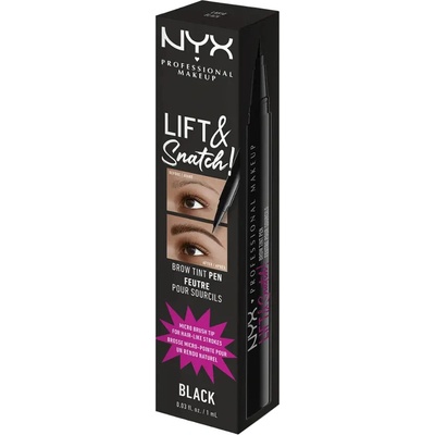NYX Professional Makeup Lift&Snatch Brow Tint Pen Fix na obočí 10 Black 1 ml – Zboží Dáma