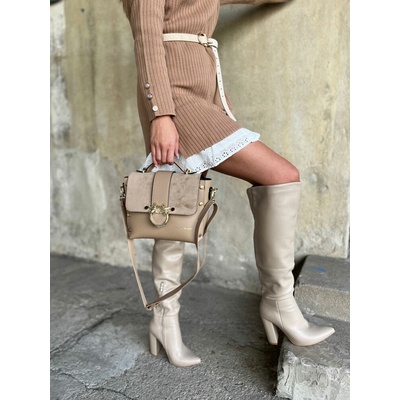 Laura Biaggi elegantná kabelka do ruky aj ako crossbody Svetlohnedá