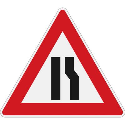 Dopravní značka A6b Zúžená vozovka zprava
