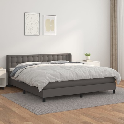 vidaXL 11461.3130791 Boxspring postel s matrací šedá umělá kůže
