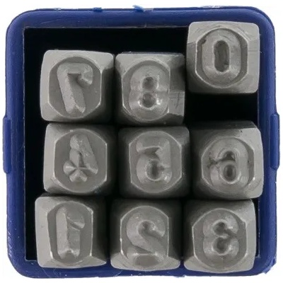 FERVI Комплект цифри за ръчно набиване 9 бр. , 4 мм, Fervi P012/N04 (P012/N04)