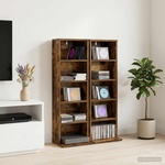 vidaXL Кабинет за CD 2 бр. Опушен дъб 33 x 23, 5 x 97, 5 см (8012699)