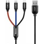 Baseus USB Baseus Cable 3in1 USB-C / Lightning / Micro 3A 1, 2m Black