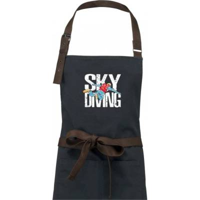 Drevené uhlie Skydiving nápis Zástera Vintage