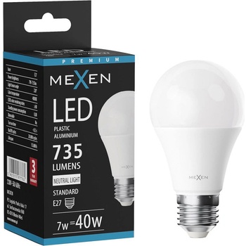 Mexen Nova LED крушка E27, A60, 7W, Неутрална - 4000K, 735 lm - L100-E27-0740-01 (L100-E27-0740-01)