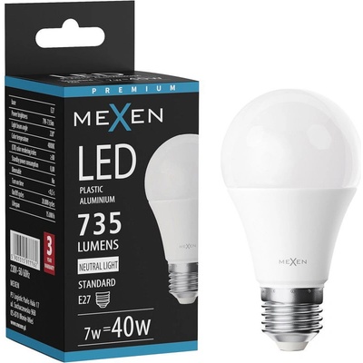 Mexen Nova LED крушка E27, A60, 7W, Неутрална - 4000K, 735 lm - L100-E27-0740-01 (L100-E27-0740-01)