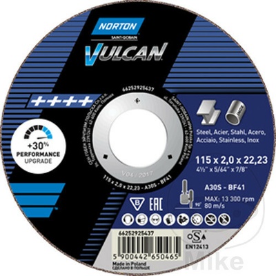 Norton trennscheibe 180X2.5 gerade Norton VULCAN gerade