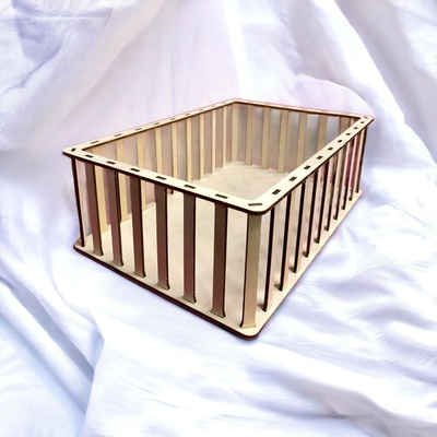 Woody Crafts Konstrukce pro vyplétaný košík obdélník 30x20 cm výška 10 cm