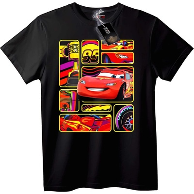 NOONEBRAND Тениска Cars Светкавицата Маккуин - L, Black