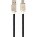 Gembird USB 2.0 A - USB 2.0 micro B M/M кабел за данни 2 м черен Premium rubber CC-USB2R-AMmBM-2M (CC-USB2R-AMmBM-2M)