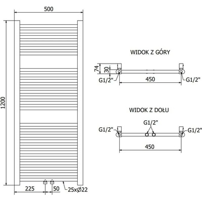 Mexen Mars 1200 mm x 500 mm W110-1200-500-00-66