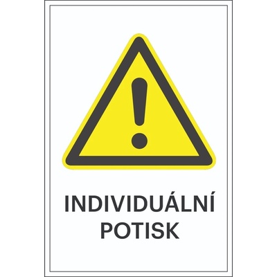 Varovné značení, obecná výstražná značka, s možností individuálního textu – fólie, 200×300 mm
